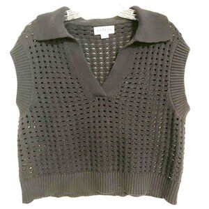 Open-weave polo sweater vest NWOT
